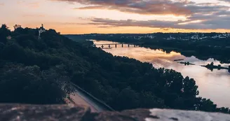 Coucher de soleil sur la Loire depuis panorama du champalud, Champtoceaux Coucher de soleil sur la Loire depuis panorama du champalud, Champtoceaux