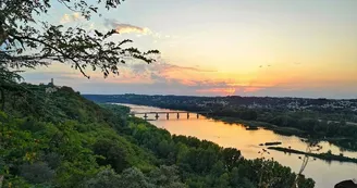 Coucher de soleil sur la Loire depuis panorama du champalud, Champtoceaux Coucher de soleil sur la Loire depuis panorama du champalud, Champtoceaux