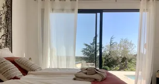Villa Carpe Diem, gîte bien-être 4 * accessible PMR, climatisation /mini-piscine privée, SPA et sauna 2-3 personnes SUD Ardèche