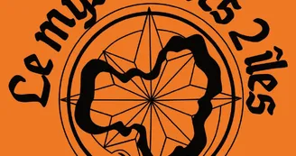 le mystere des 2 iles logo fond orange le mystere des 2 iles logo fond orange